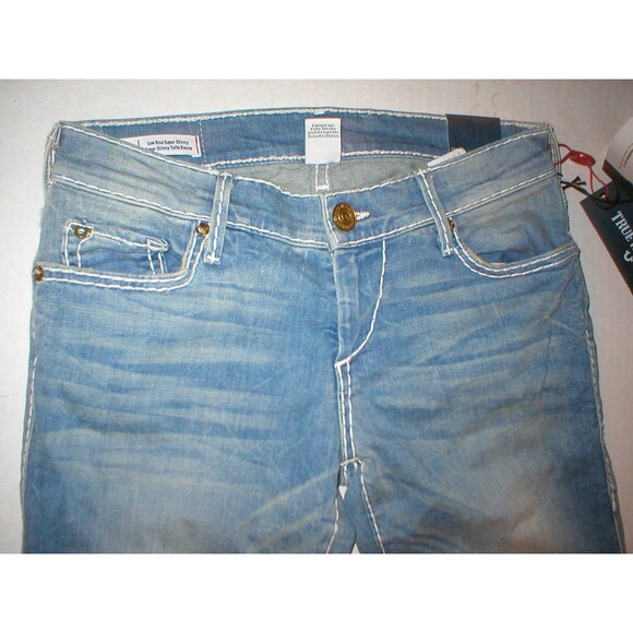 New $329 Womens True Religion Brand Jeans NWT Casey Super T Skinny USA Blue 26 - Picture 6 of 10